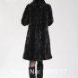 Genuine Real Black Pieced Long Mink Fur Coat L