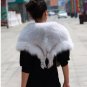 Top Quality REAL GENUINE Whole Hide Fox Fur Shawl/Scarf , Pale Grey