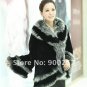 Stylish Rex Rabbit Fur Shawl/ Cape with Fox Fur Trims