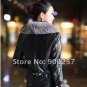 Stylish Real Leather Jacket with Real Fox fur Trims, Black M