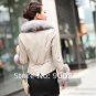 Stylish Real Leather Jacket with Real Fox fur Trims, Black M
