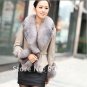 Stylish Real Leather Jacket with Real Fox fur Trims, Black M