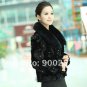 Simple and Elegant, Genuine Real Patched Mink Fur Jacket with Fox Fur Collar M