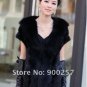 Luxuy Large Genuine REAL Mink Fur Shrug/Cape Blue-Grey