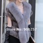 Luxuy Large Genuine REAL Mink Fur Shrug/Cape Blue-Grey