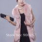 Gorgeous Genuine REAL Fox Fur Long Vest, Light Blue-Grey, M