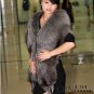Genuine Whole Hide Real Fox Fur Scarf/Shawl Silver Fox