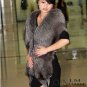 Genuine Whole Hide Real Fox Fur Scarf/Shawl Silver Fox