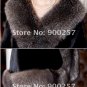 Genuine Top Quality Mink Fur Wrap/Shawl Fox Fur Trims, Black/Silver Fox