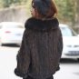 Genuine Knitted Mink Fur Shawl with Real Fox Fur Trims White