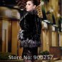 Genuine Real Patched/Pieced Mink Fur Jacket with Silver Fox Fur Trims, M