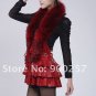 Cute Sexy REAL Leather minis skirt vest Racoon Trim, Black