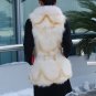 Beautiful Genuine Real Fox Fur Long Vest With Belt L