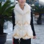 Beautiful Genuine Real Fox Fur Long Vest With Belt XL