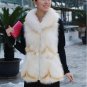 Beautiful Genuine Real Fox Fur Long Vest With Belt XL