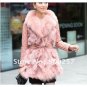 Lamb Leather Coat With REAL Fox fur Trimming & Fox Collar, Black, XL