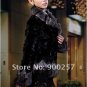 Genuine Real Patched/Pieced Mink Fur Jacket with Silver Fox Fur Trims, XXL