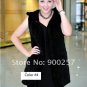 Genuine Knitted Hooded Mink Fur Long Vest, Cream