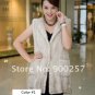 Genuine Knitted Hooded Mink Fur Long Vest, Brown