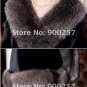 Genuine Top Quality Mink Fur Wrap/Shawl Fox Fur Trims, Black/Brown Fox