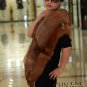 Genuine Whole Hide Real Fox Fur Scarf/Shawl Brown