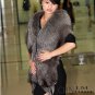 Genuine Whole Hide Real Fox Fur Scarf/Shawl Brown