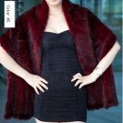 Gorgeous Genuine REAL Hand Knited Mink Fur Shawl/Scarf, Dark Red