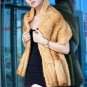 Gorgeous Genuine REAL Hand Knited Mink Fur Shawl/Scarf, Dark Red