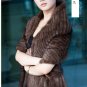Gorgeous Genuine REAL Hand Knited Mink Fur Shawl/Scarf, Dark Red