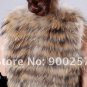 Gorgeous Genuine REAL Raccoon Fur Long Vest, Random Belt Included, L