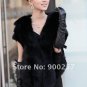 Luxuy Large Genuine REAL Mink Fur Shrug/Cape Black