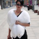 Top Quality REAL GENUINE Whole Hide Fox Fur Shawl/Scarf , White