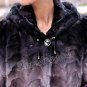 Top Qulity, Luxury, Genuine Real Hooded Mink Fur Coat Black/Pink