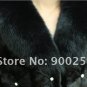Simple and Elegant, Genuine Real Patched Mink Fur Jacket with Fox Fur Collar XL