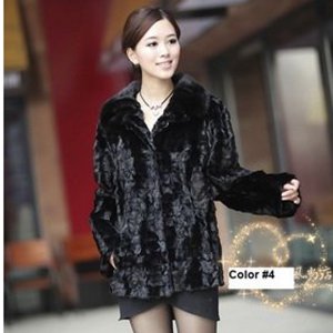 Top Qulity, Luxury, Genuine Real Mink Fur Coat / Jacket, Black, XL