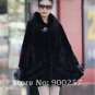 Genuine Real Rex Rabbit & Pieced Mink Fur Coat L