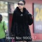 Genuine Real Rex Rabbit & Pieced Mink Fur Coat XL