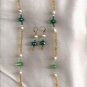 Topaz and  Emerald Swarovski Crystal and Pearl jewelry set