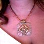 Coral and gold designer pendant and beaded necklace