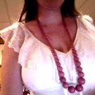 Artisan -Coral painted bead necklace