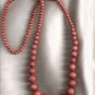 Artisan -Coral painted bead necklace
