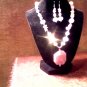 Agate pendant, Amethyst, Swarovski crystal & pearl set