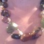 Jade, Jasper, genuine pearl, swarovski crystal double stranded necklace