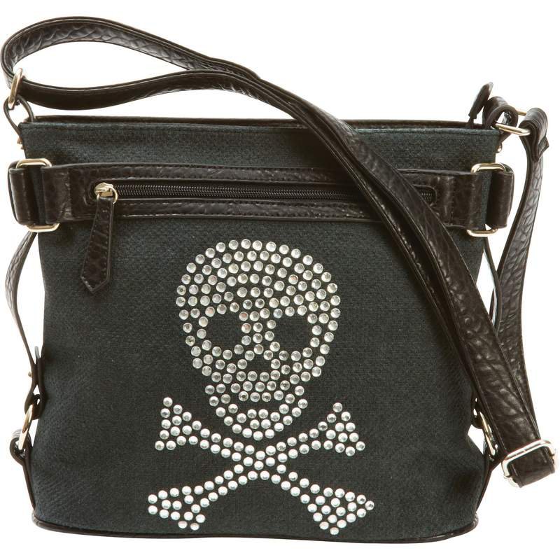 Black Rhinestone Skull Purse