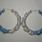 Swarovski Crystal "Blue Ice" Bamboo Earrings On Sale Lowest Price