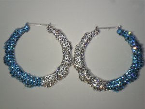 Swarovski Crystal "Blue Ice" Bamboo Earrings On Sale Lowest Price
