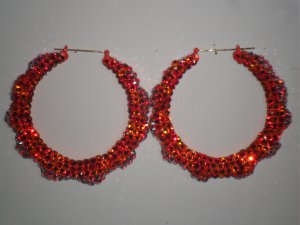 Orange Cream Sicle - Swarovski Crystal Bamboo Earrings On Sale Lowest Price