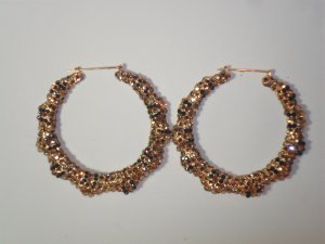 Swarovski Bamboo Earrings 3" Gold