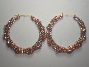 Swarovski Pink Rain Bamboo Earrings