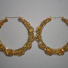 Canary's - Swarovski Crystal Iridescent Yellow Bamboo Earrings On Sale